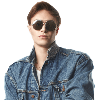 Stylish man in brown leather jacket