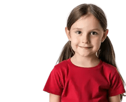 Girl in red t-shirt